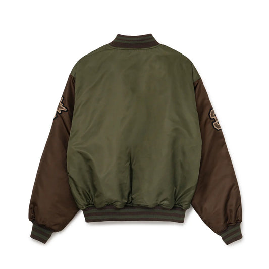 Nylon Varsity Jacket - Olive