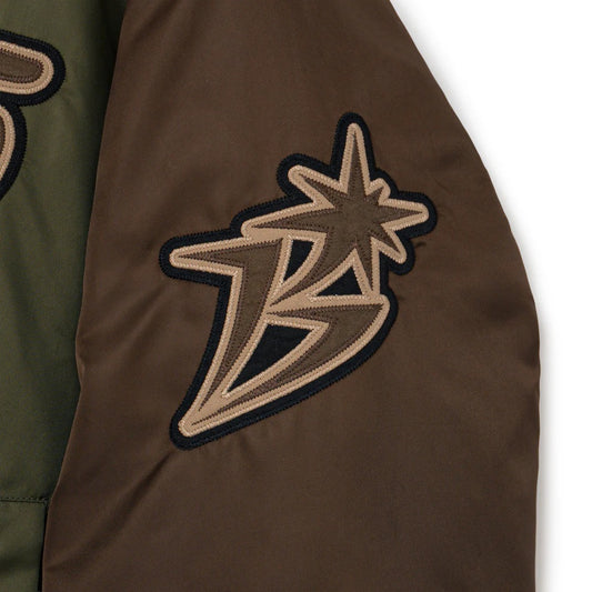 Nylon Varsity Jacket - Olive