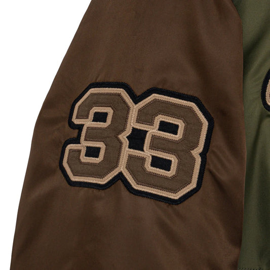 Nylon Varsity Jacket - Olive