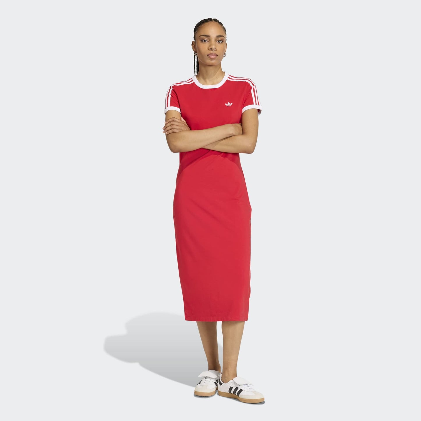 3 Stripes Dress (Slim) - Better Scarlet / White