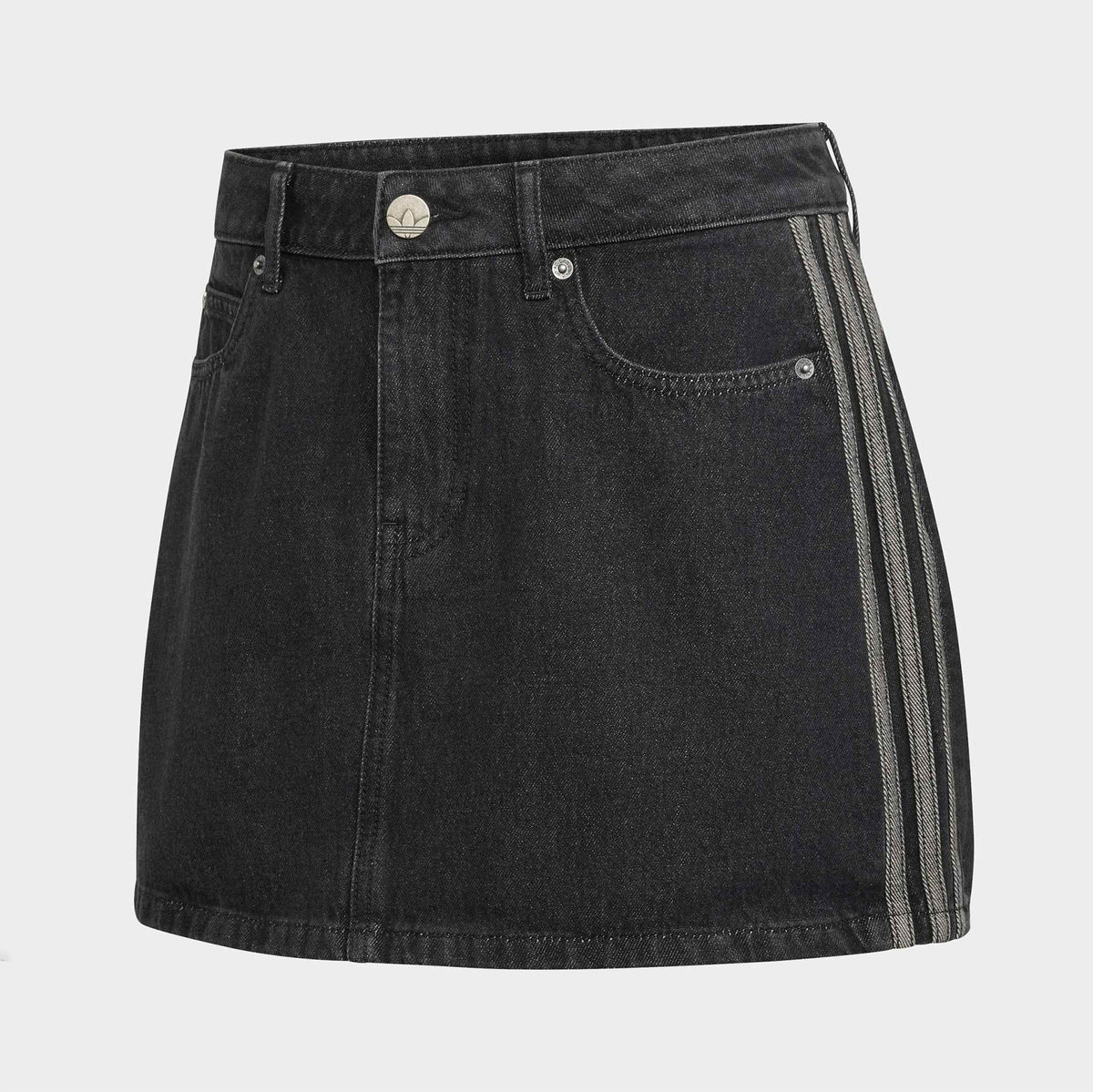 3 Stripes Denim Skirt - True Black