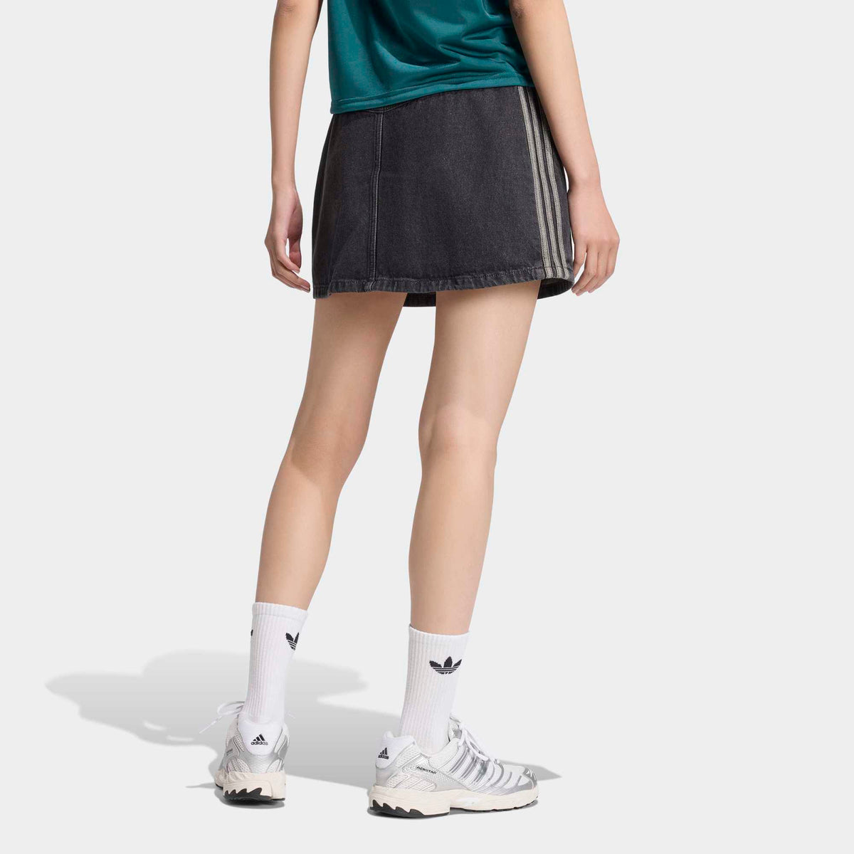3 Stripes Denim Skirt - True Black