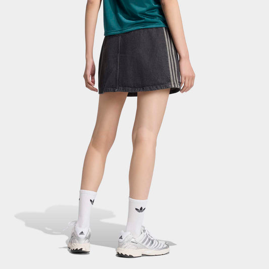 3 Stripes Denim Skirt - True Black
