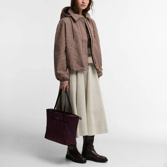 Women's Audrey Showerproof Jacket - Cranberry/Brown Gingham
