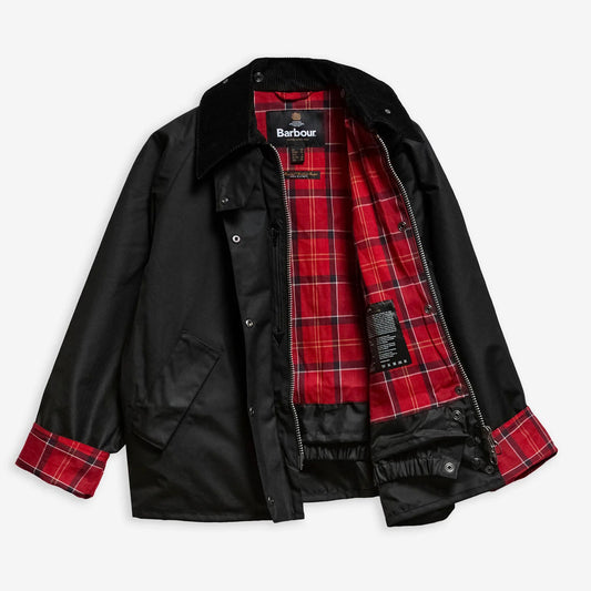 Women' s Transport  Waxed Jacket - Black/Cardinal