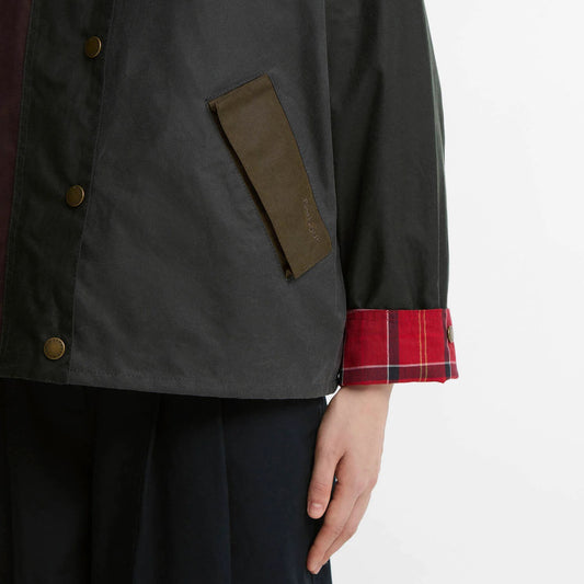 Women's Transport Patchwork Transport Waxed Jacket - Sage/Beech/Bordeaux/Grey/Mixed Tartan
