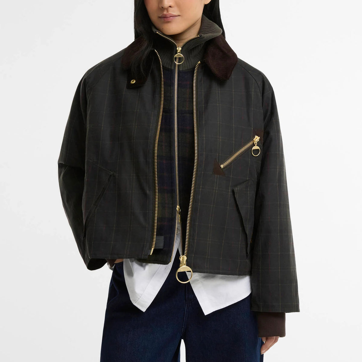 Women's Arlene Checked Waxed Jacket - Classic/Shadow Classic