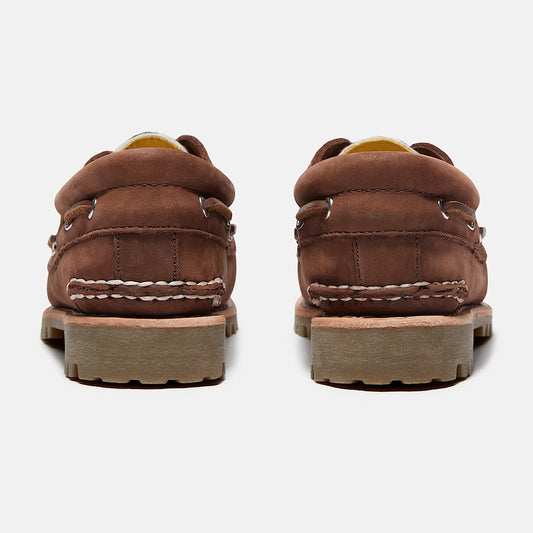 Women's Authentic 3-Eye Lug Boat Shoe - Leopard - Medium Brown Nubuck