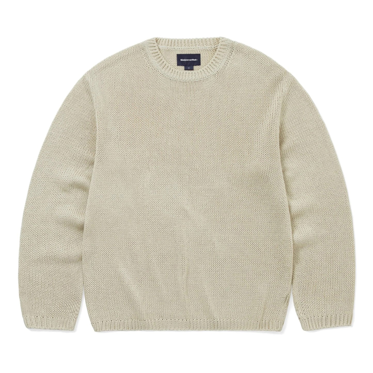 Loose Gauge Knit Crew - Dusty Ivory