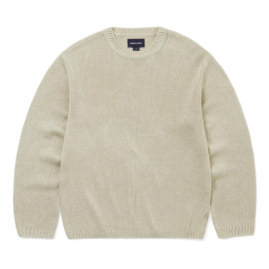 Loose Gauge Knit Crew - Dusty Ivory
