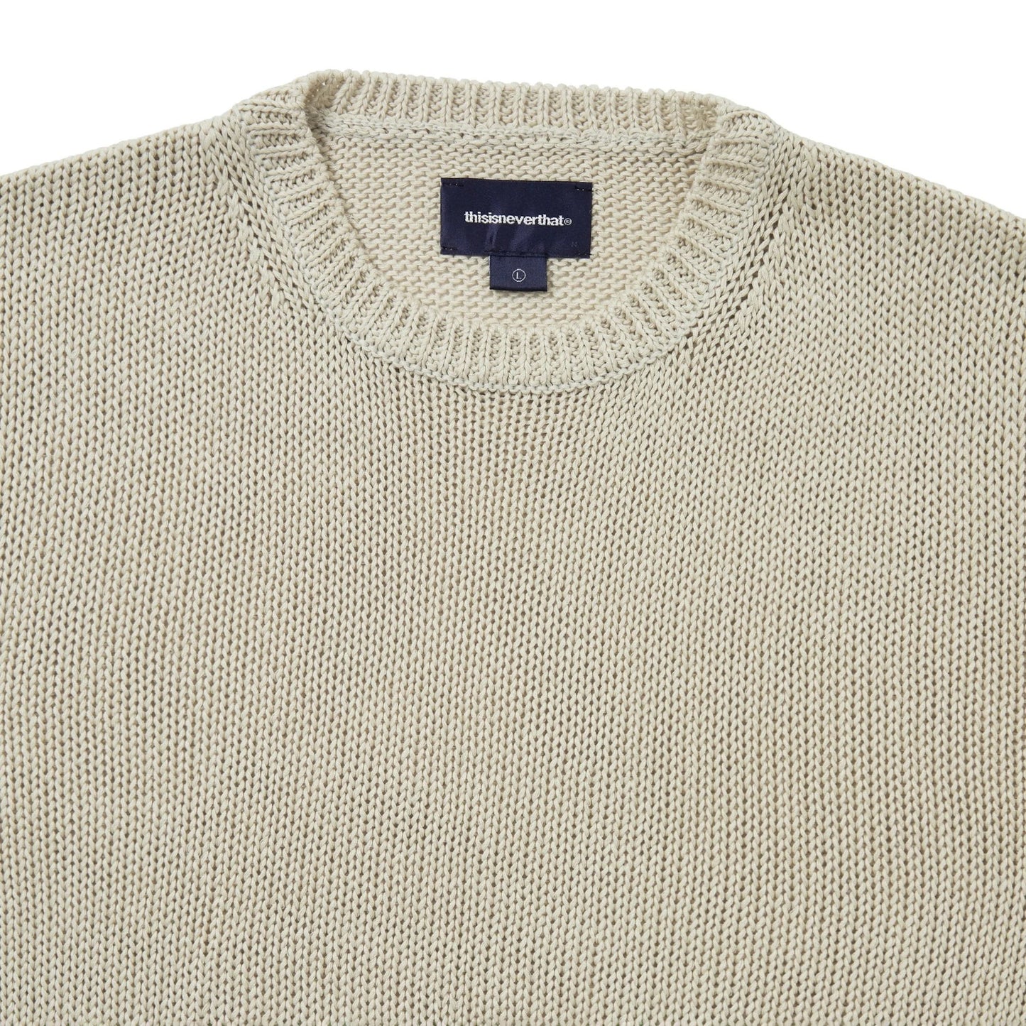 Loose Gauge Knit Crew - Dusty Ivory