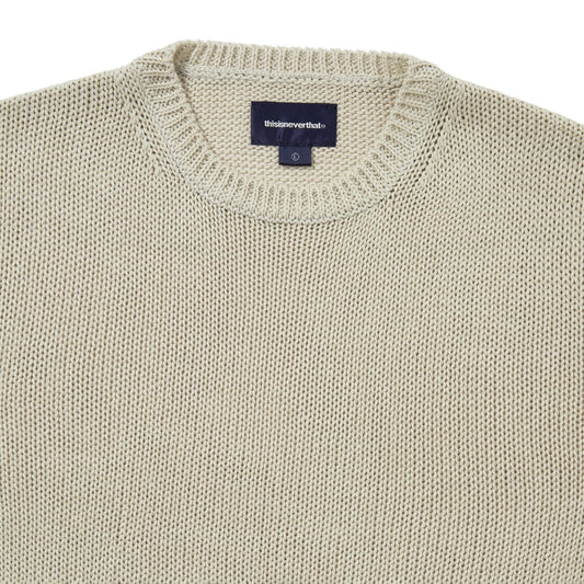 Loose Gauge Knit Crew - Dusty Ivory