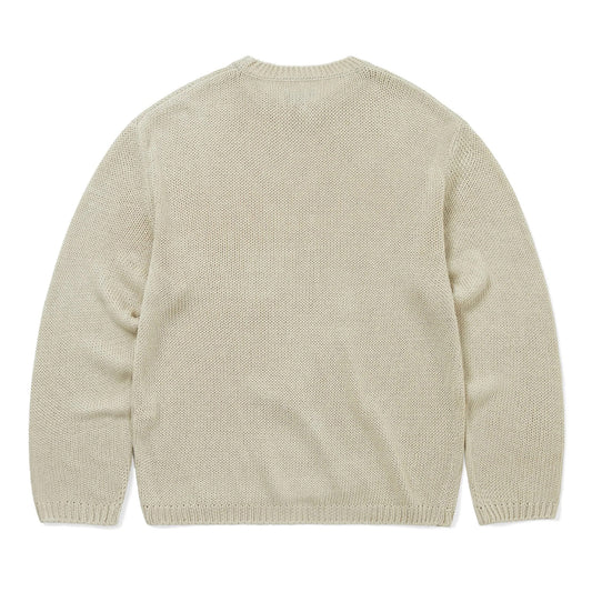 Loose Gauge Knit Crew - Dusty Ivory