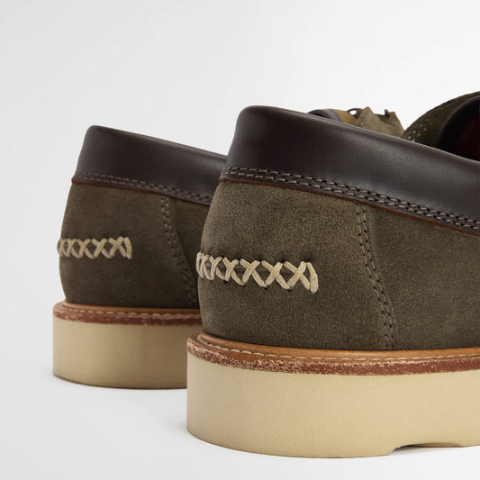 Murtun Moccasin Shoes - Moss Grey Suede