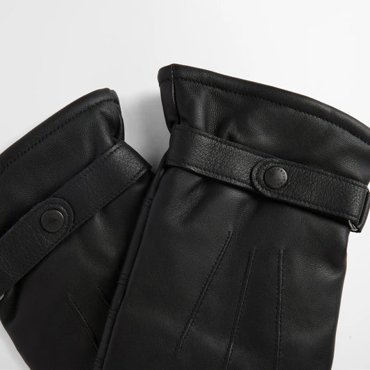 Burnished Leather Thinsulate Gloves - Classic Black