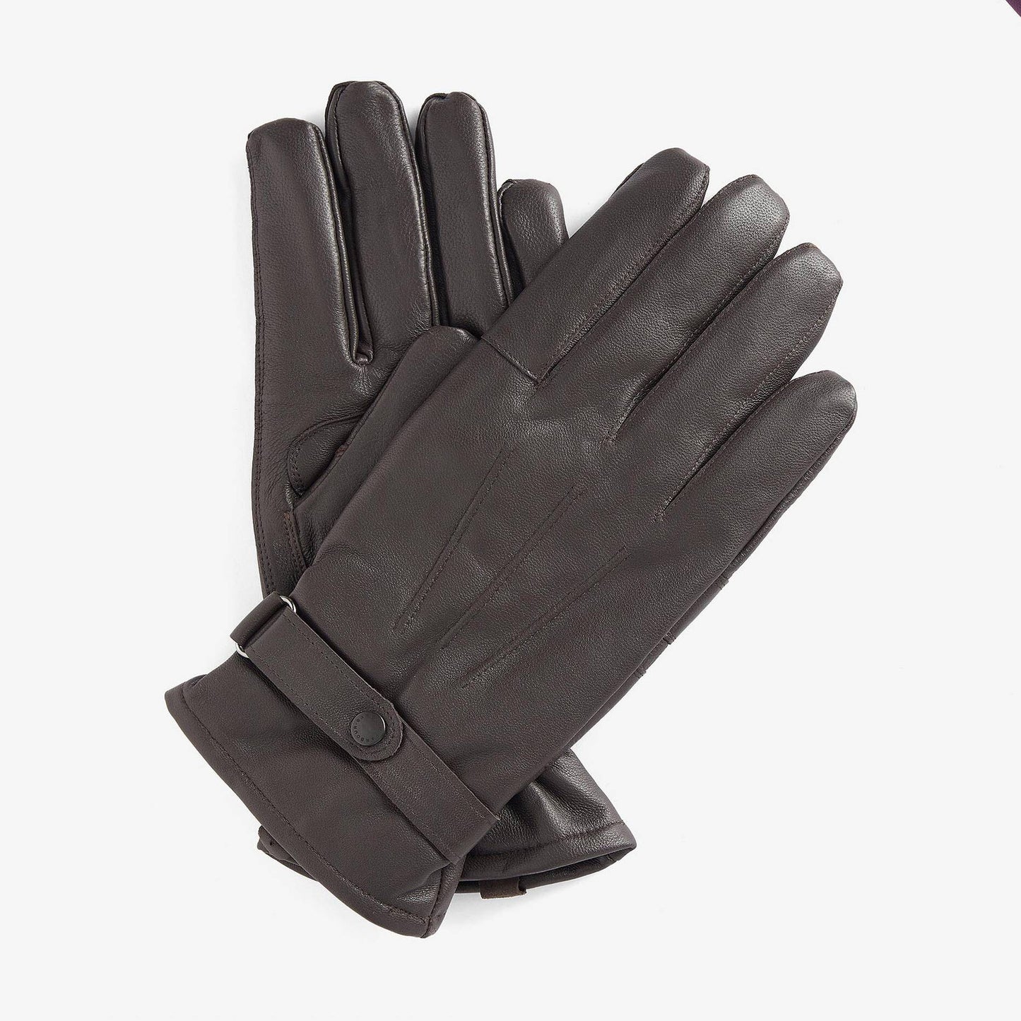 Burnished Leather Thinsulate Gloves - Dark Brown