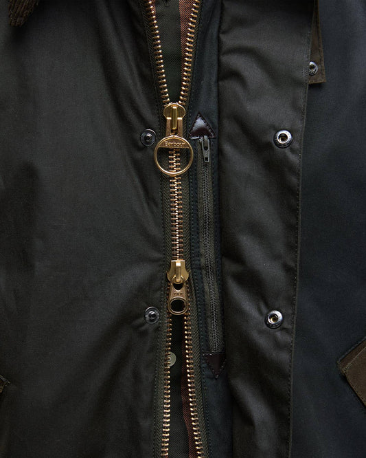 Patchwork Transport Waxed Jacket - Sage Multi