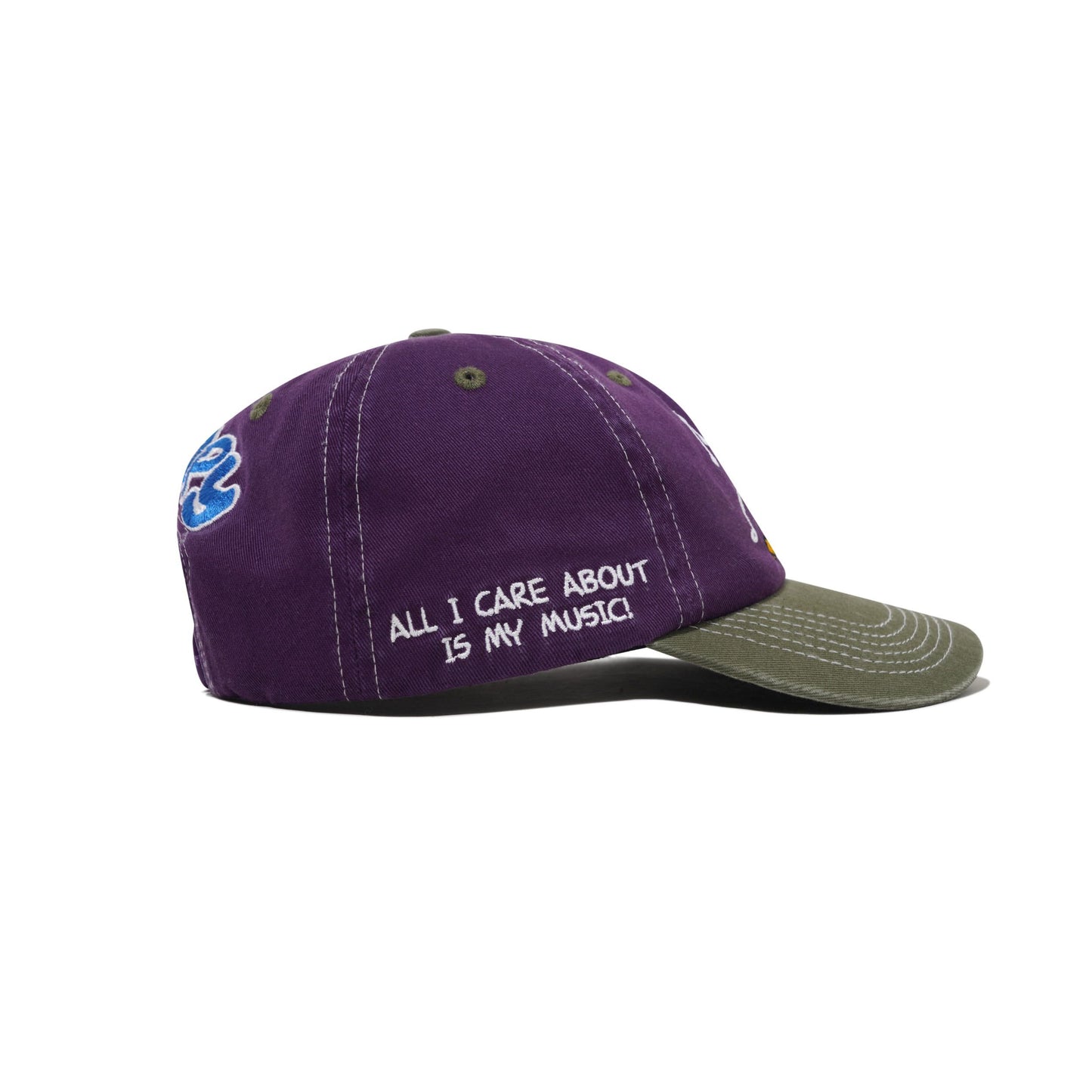 Peanuts Music Snapback Cap - Washed Purple / Fern