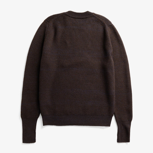 Henning Cotton Wool Rib Sweater - Darkest Purple