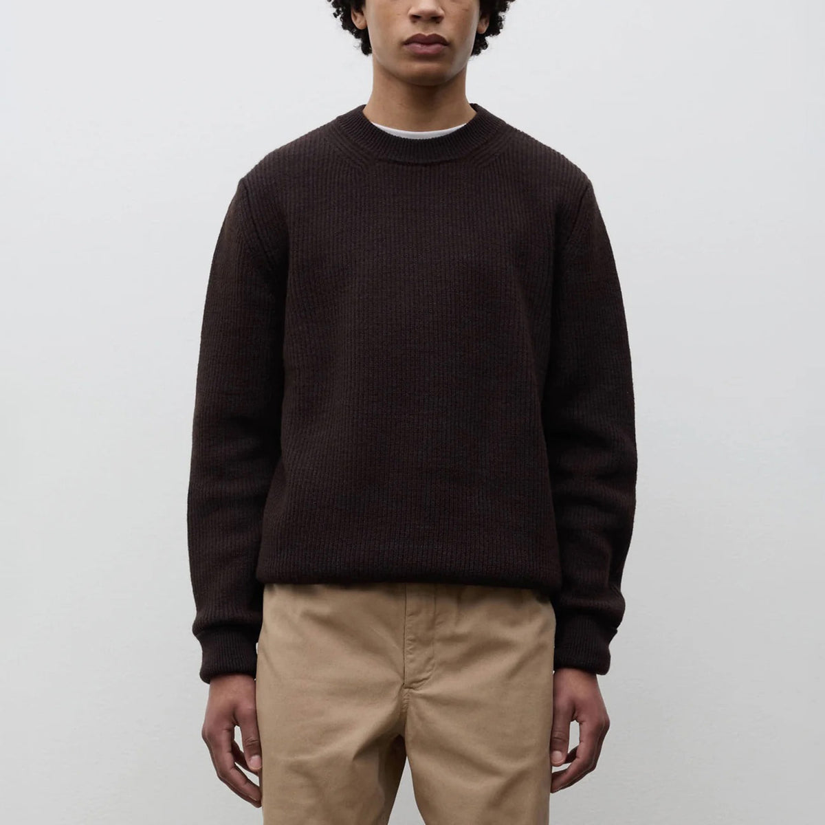 Henning Cotton Wool Rib Sweater - Darkest Purple