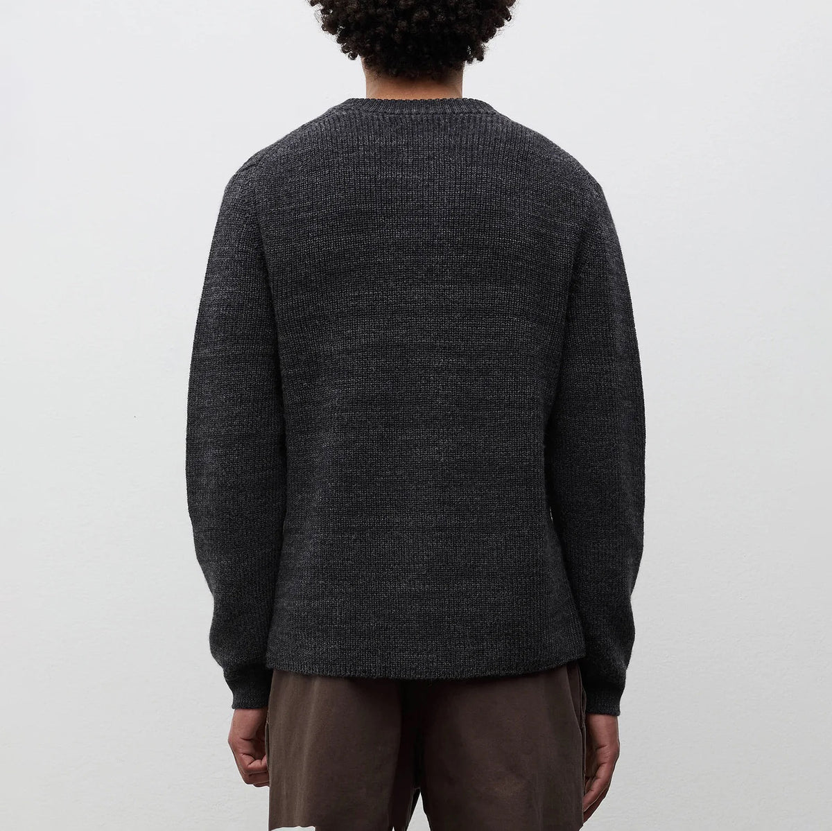 Gullverket Cotton Wool Rib Cardigan - Dark Grey Melange
