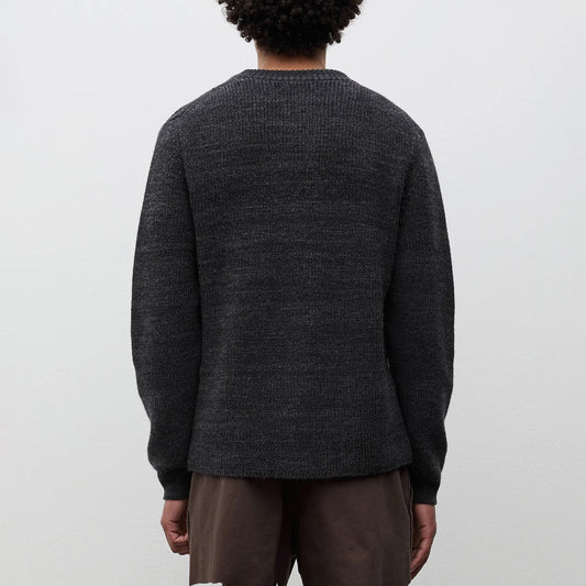 Gullverket Cotton Wool Rib Cardigan - Dark Grey Melange