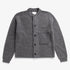Gullverket Cotton Wool Rib Cardigan - Dark Grey Melange
