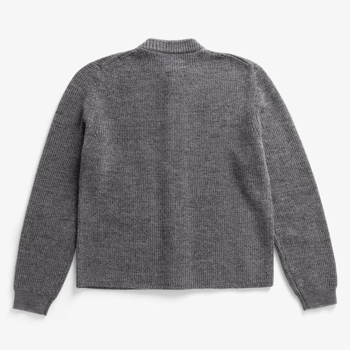 Gullverket Cotton Wool Rib Cardigan - Dark Grey Melange