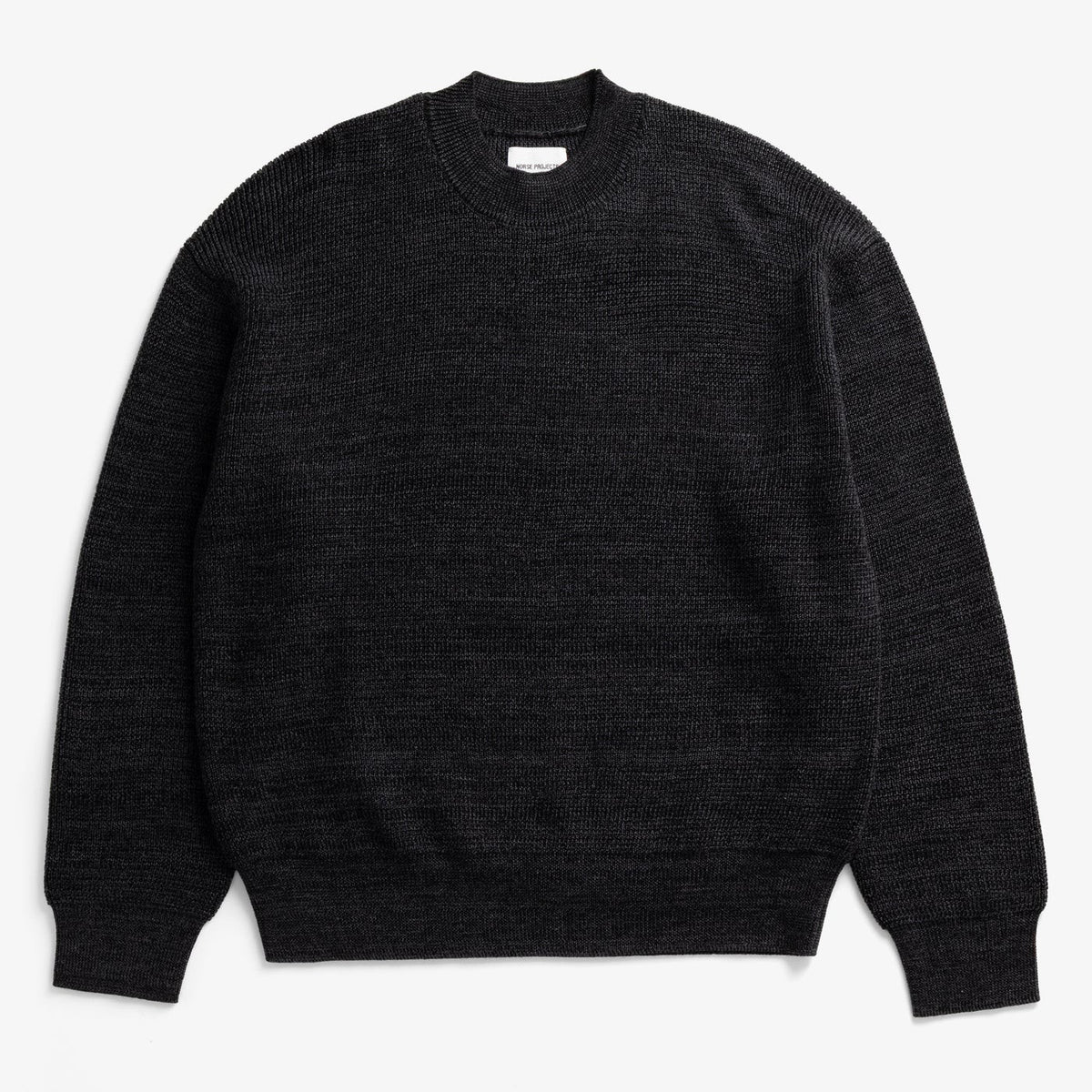 Hirtshals Tech Merino Waffle Crewneck - Charcoal Melange