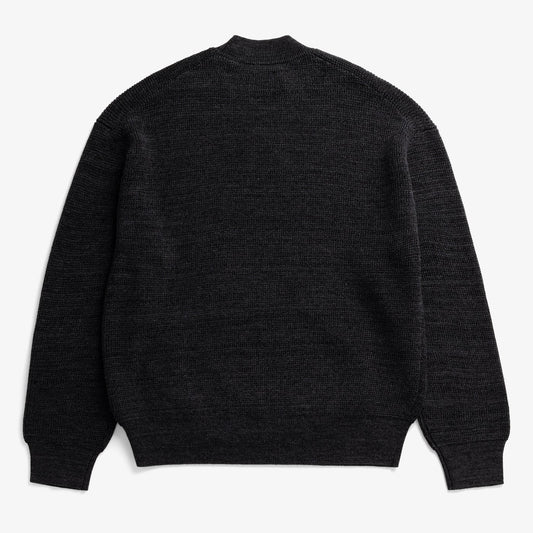 Hirtshals Tech Merino Waffle Crewneck - Charcoal Melange