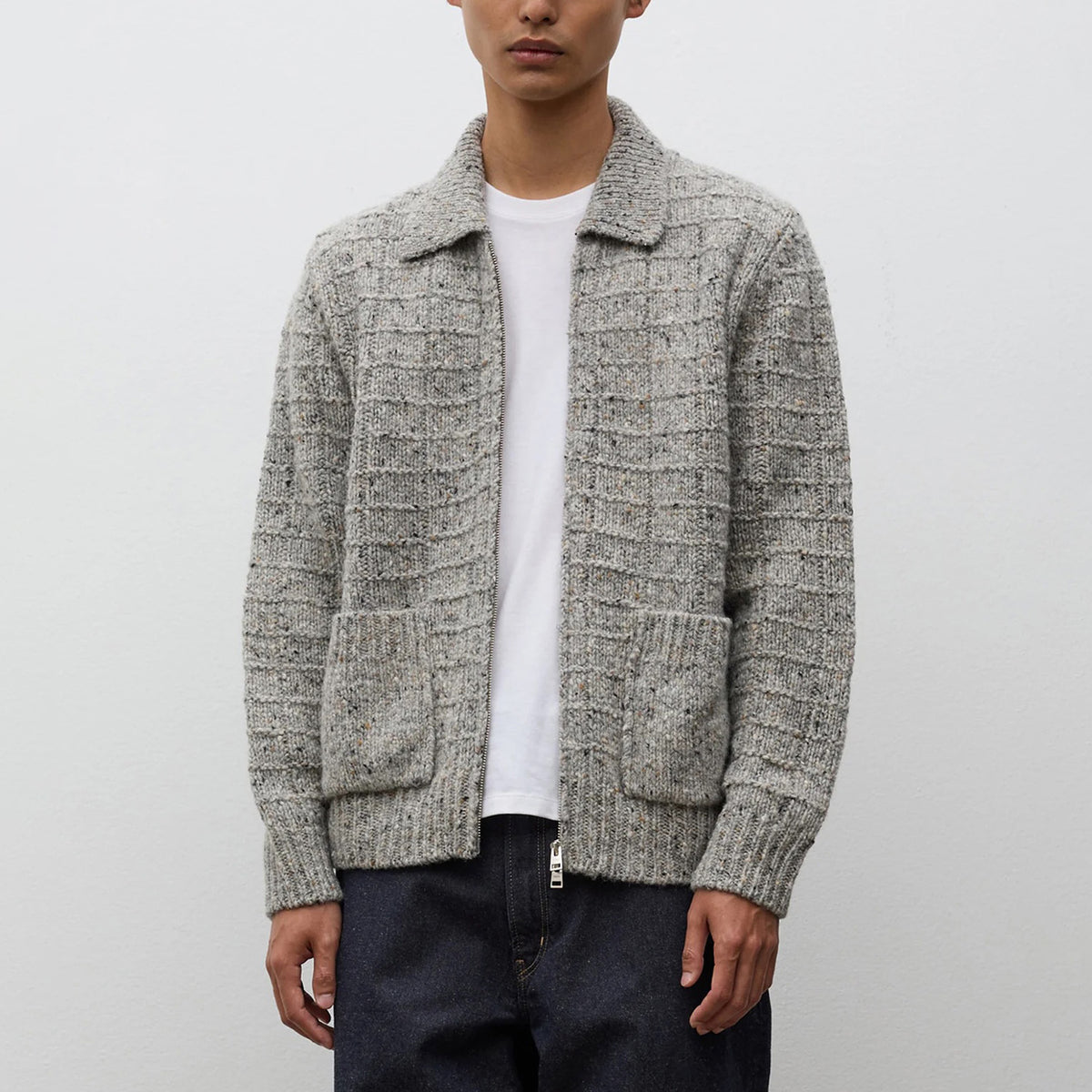 Aldrup Donegal Square Jacket - Light Grey Melange