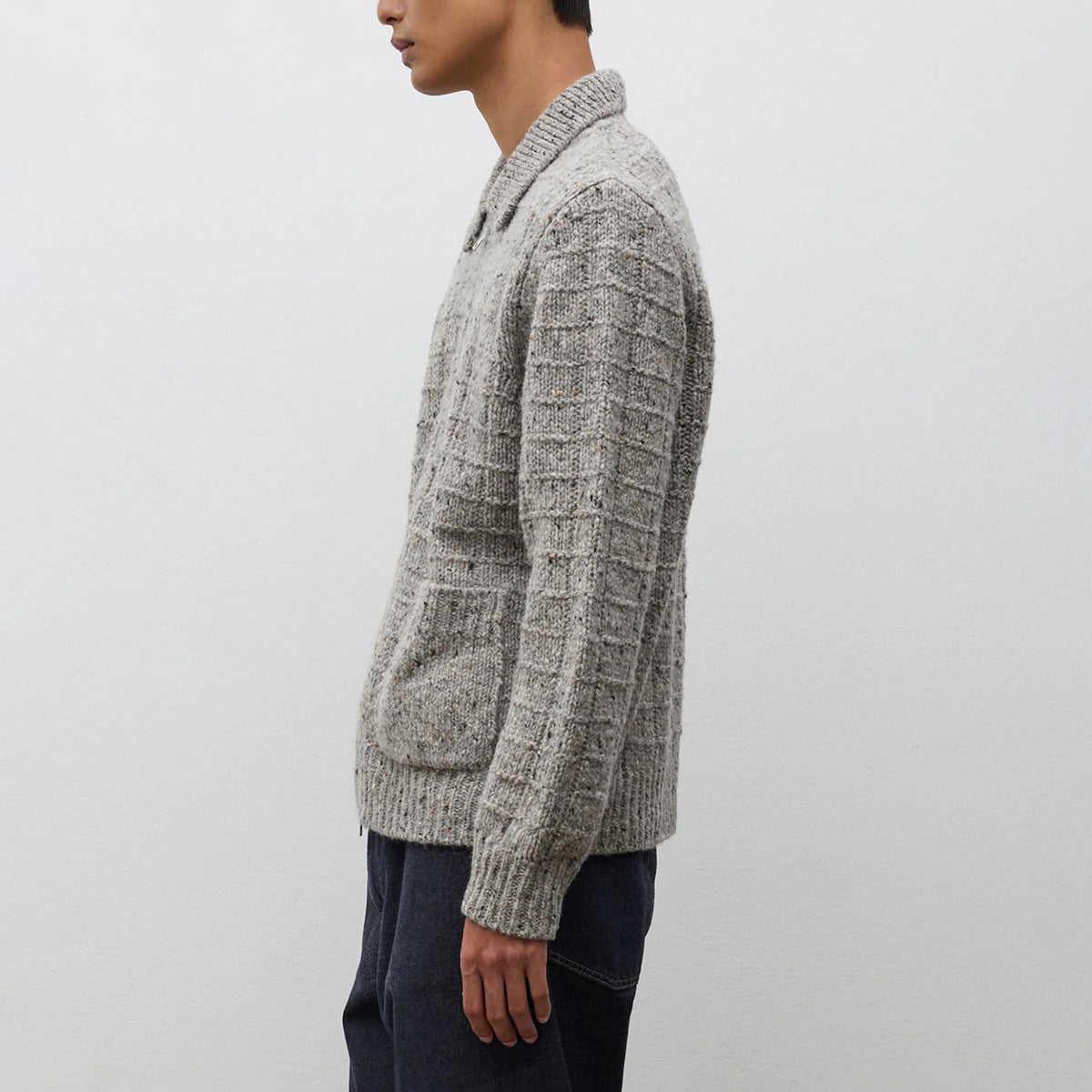 Aldrup Donegal Square Jacket - Light Grey Melange