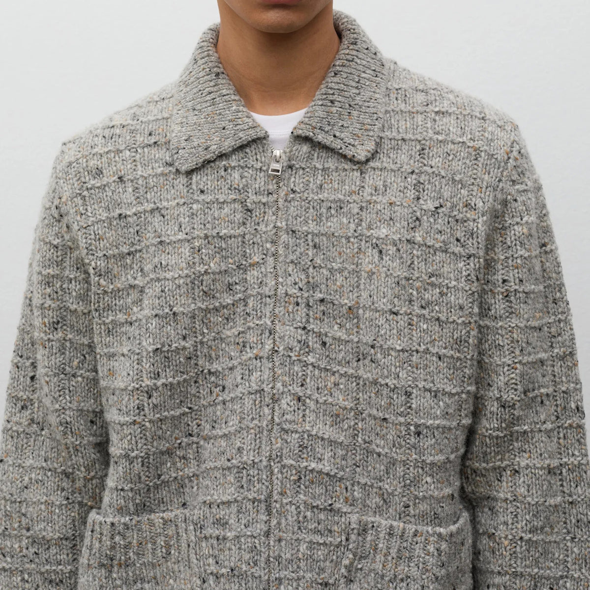 Aldrup Donegal Square Jacket - Light Grey Melange