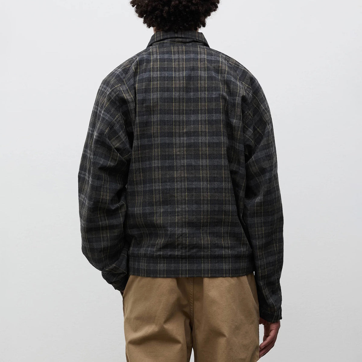 Stensholt Cotton Wool Check Blouson - Charcoal Grey