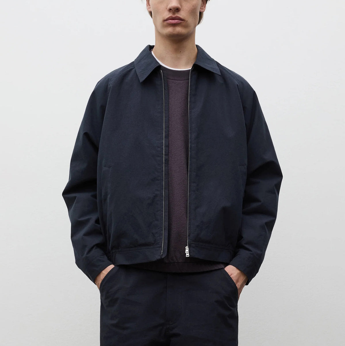 Stensholt Buff Cotton Blouson - Dark Navy