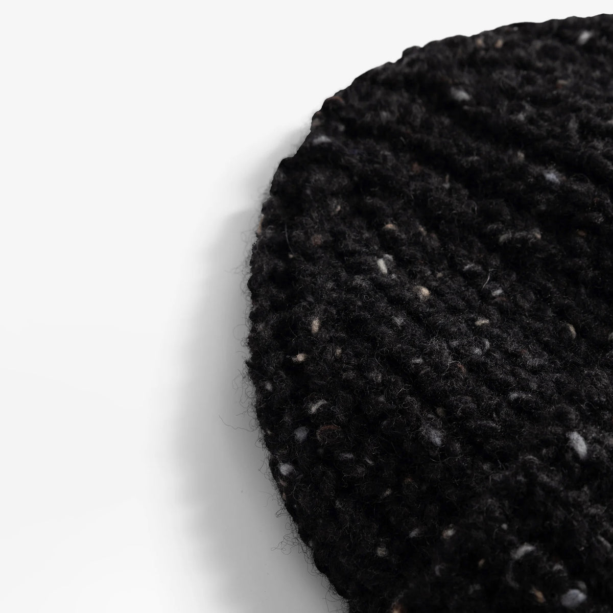Donegal Wool Rib Beanie - Charcoal Melange