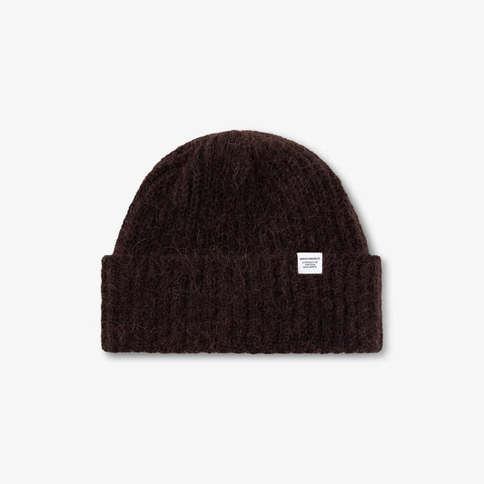 Alpaca Wool Chunky Rib Beanie - Delicioso Brown