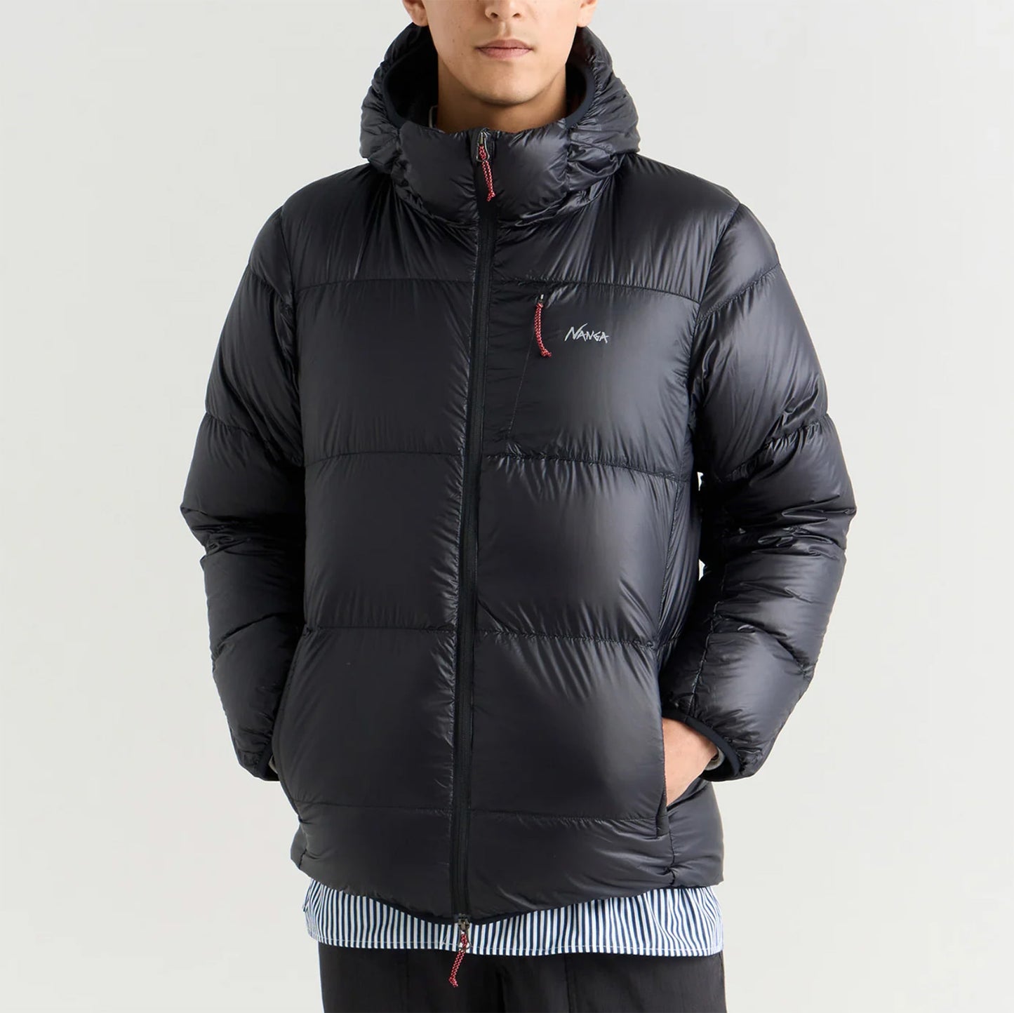 Mountain Lodge Down Hoodie Jacket - Black