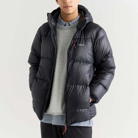 Mountain Lodge Down Hoodie Jacket - Black