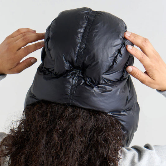 Mountain Lodge Down Ear Flap Cap - Black