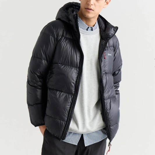 Mountain Lodge Down Hoodie Jacket - Black