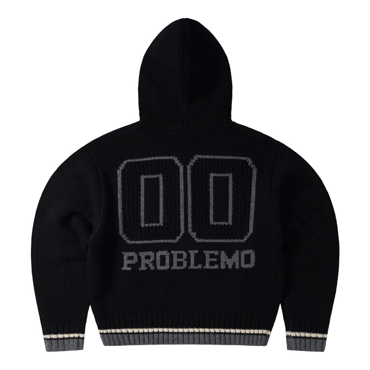 NYP Varsity Zip Through Knit - Black