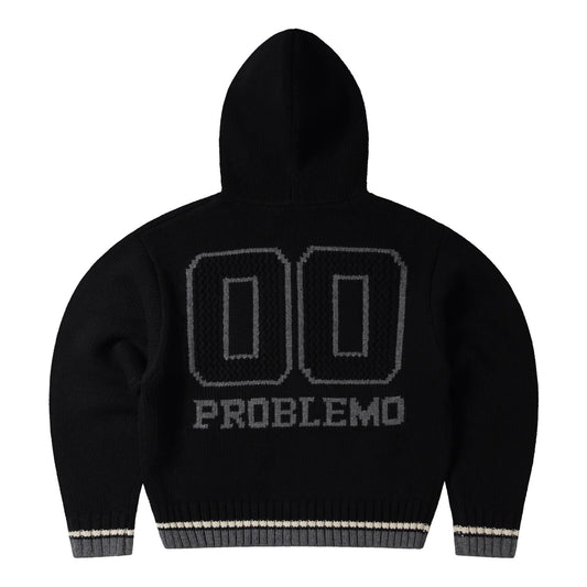 NYP Varsity Zip Through Knit - Black