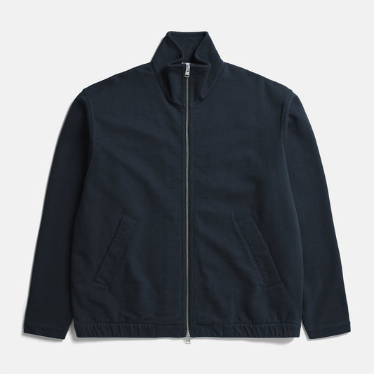 Bjorn Relaxed Organic Loopback Track Jacket - Dark Navy