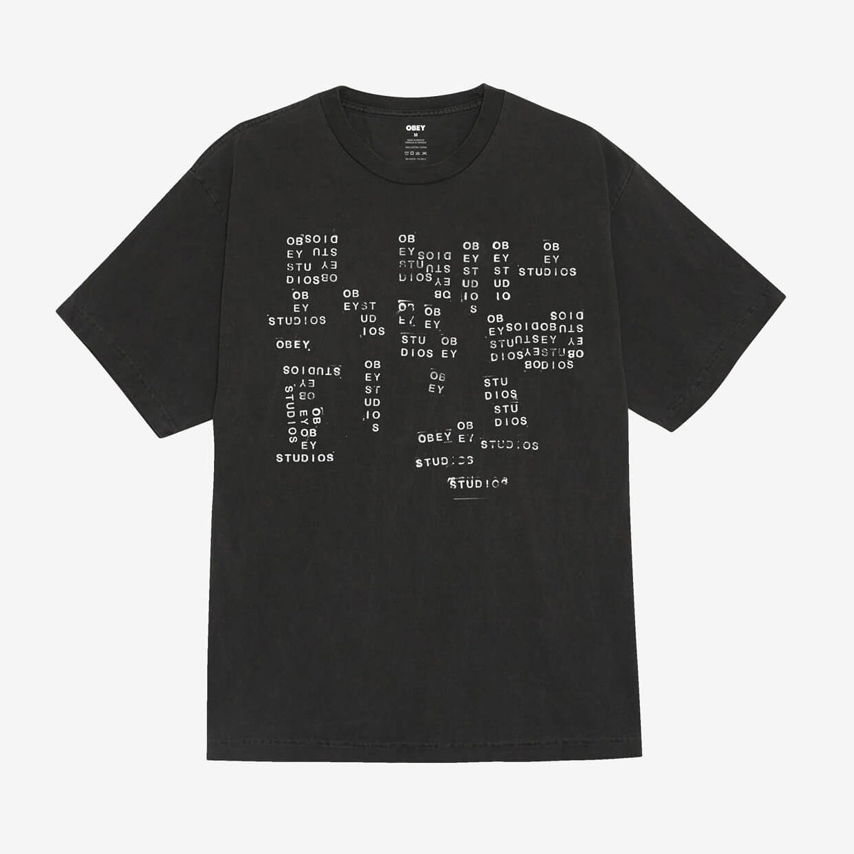 Obey Studios Stamp Pigment Dyed Tee - Pigment Dusty Black
