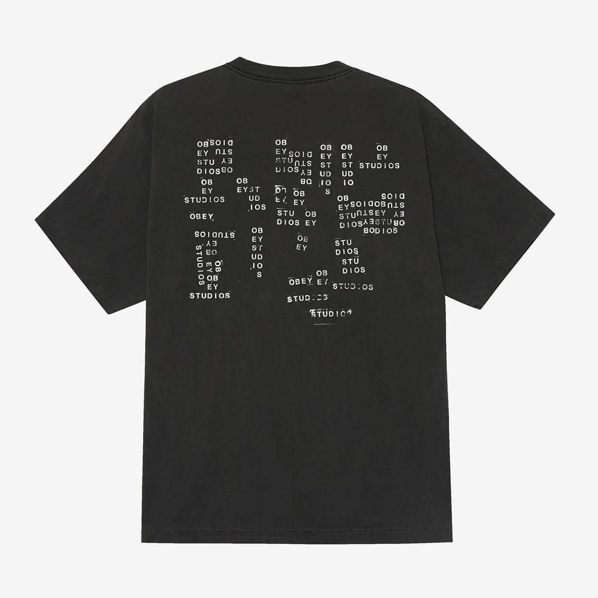 Obey Studios Stamp Pigment Dyed Tee - Pigment Dusty Black