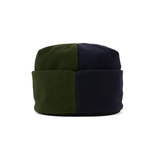 Organic Panel Polar Fleece Beanie - Navy / Olive