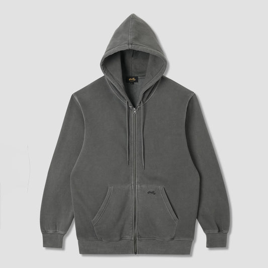 Patch Zip Hood Washed Black