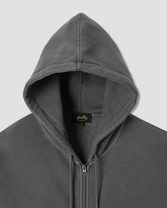 Patch Zip Hood Washed Black