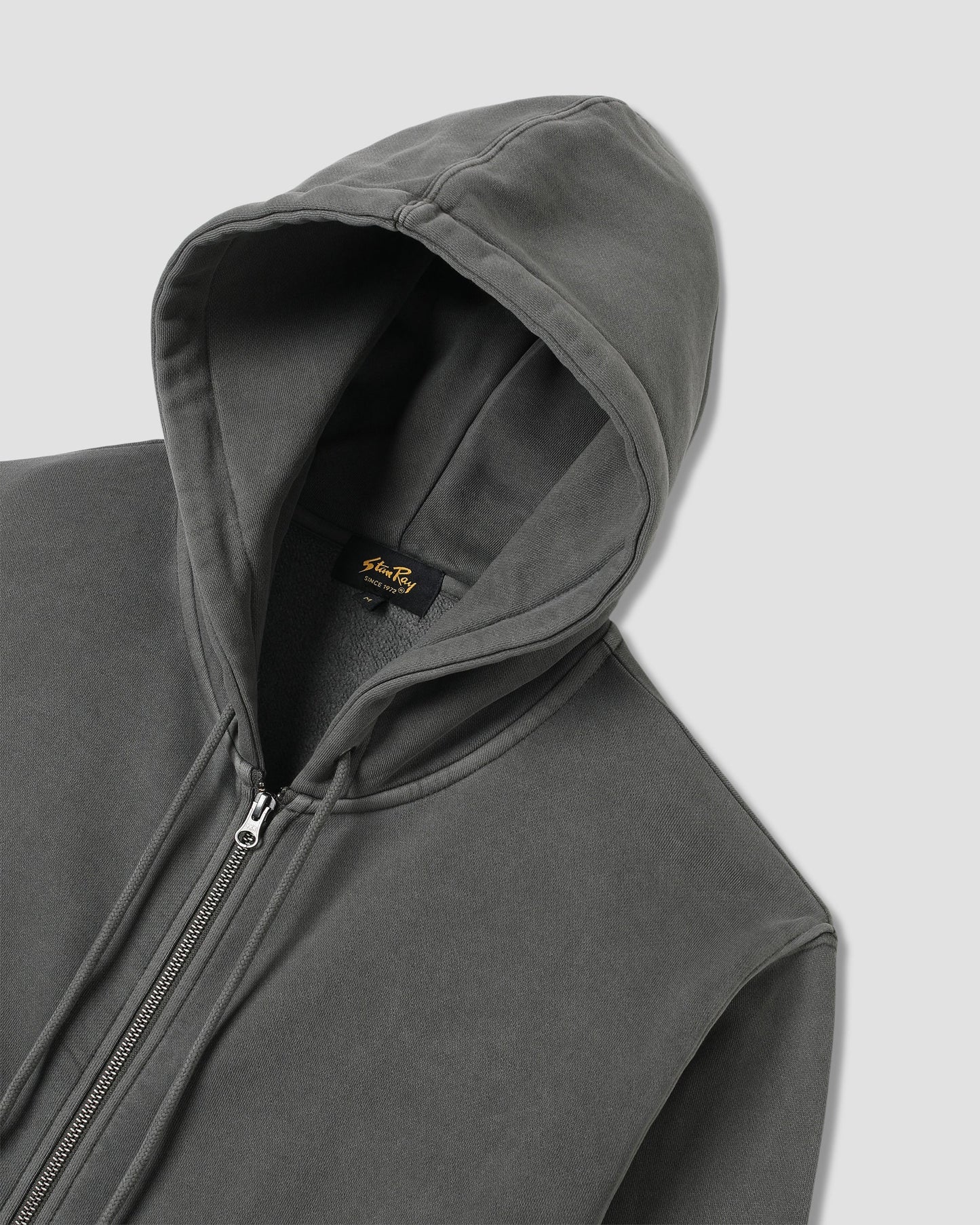 Patch Zip Hood Washed Black